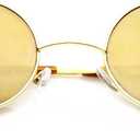 zeroUV Lennon Style Round Circle Metal Sunglasses with Color Mirror Lens