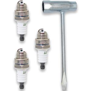 3pcs BPMR7A L7T Spark Plugs with 1pc 13 by 19 mm Chainsaw Scrench Wrench Tool BPM7A RCJ6Y RCJ7Y Sparkplugs for 2-Stroke Small Engine Husqvarna Stihl MS290 021 023 024 025 026, etc.
