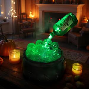 MCJC Halloween Decoration LED Cauldron Potion Bottle Light, 5 Lighting Modes, 4 Colors, Indoor DIY Magic Witch Prop
