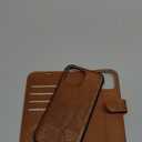 Leather case Compatible with iPhone 13 pro Max Wallet 6.7",Genuine Leather 2-in-1 Magnetic Detachable Shockproof,Flip Folio Cover with Card Slot, Wireless Charging [RFID Blocking] Brown