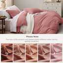 Bedsure Pink Clay Duvet Cover Queen Size - 3 Pieces Prewashed Cotton-Like Extra Soft Bedding Set, Includes 1 Duvet Cover 90x90 Inches with Zipper Closure & 2 Pillow Shams, Comforter Not Included