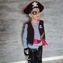 BanKids Pirate Costume Kids Pirate Role Play Dress Up Boys Halloween Costume Cosplay Birthday Party, 4-6 Y