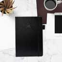 1 Year Financial Planner Black Faux Leather Daily Weekly Monthly Expense Tracker