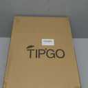 TIPGO Bathroom Trash Can with Lid, 4 Gallon / 15 Liter Small Garbage Can, Press Top Bin, Plastic Wastebasket with Pop-Up Lid for Bedroom, Living Room, Office (Black)