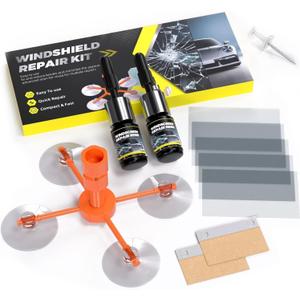 Windshield Repair Kit with Enhanced Injection Head., Long-Lasting for Windshields, Windows, Mirrors, All Crack Types