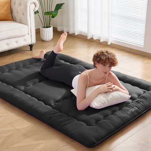 VIPBED Japanese Floor Futon Mattress Twin Size, 4" Thicken Foldable Mattress Tatami Mat Sleeping Pad, 25D Foam Filled Traditional Shiki Futon (shikibuton), Designed in Japan (Black 39"x 80") : Home & Kitchen