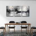 DZRWUBHS Large Wall Art for Living Room Canvas Wall Decor for Bedroom Black And White Wall Painting Inspirational Abstract Pictures Artwork Modern Office Ready to Hang Minimalist Home Decor Set of 3 20x28