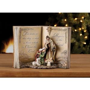 Napco Imports Holy Family Bible Nativity Scene Resin Stoneware Christmas Decoration Figurine