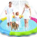 Jasonwell Kids Dog Splash Pad Sprinkler Non Slip Dog Sprinkler Pad Splash Pool Puppy Dogs Pool Summer Outdoor Water Toys Backyard Durable Splash Pad for Toddlers Kids Small Medium Large Dogs Pet