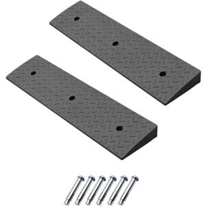 2 Pack 1.6'' Rise Rubber Curb Ramp, Heavy Duty, 11000 LBS Capacity, Threshold Ramps, Car Slope Ramp for Loading Dock Bike Vehicle Warehouse Sidewalk Wheelchair (1.6" H)