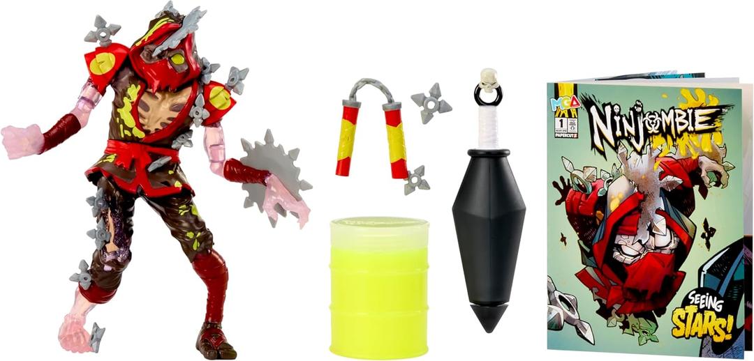 Ninjombie Action Figure - Grave Spin, Boys Action Ninja Zombie Slime Monster Action Figure, Ages 6 +