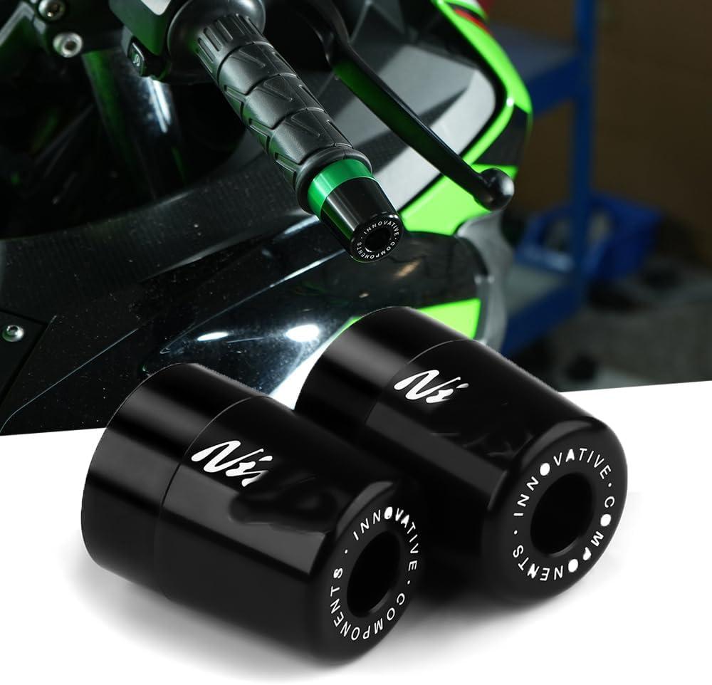 Handlebar Grip End For Ninja 250 300 400 650 1000 400R 250R 250SX 1000SX H2R ZX14R ZX10R ZX6R Motorcycle CNC Aluminum Handlebar Bar Ends Plug Balance Pad Accessories