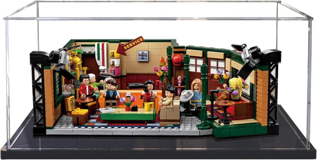 Lego Display Case for Lego Ideas 21319 Friends Central Perk Building Kit,Dustproof Display Box Showcase for Ideas Seinfeld 21328, Ideas Big Bang Theory 21302(NOT Included The Model)