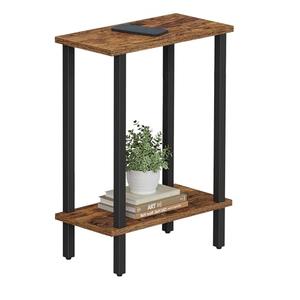 TUTOTAK Small Side Table, Narrow End Table, Skinny Sofa Table, Slim Nightstand, Couch Table, Living Room, Bed Room, Brown TB01BB062
