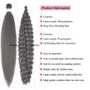 Gray Braiding Hair Pre Stretched With Boho Hair For Braiding, Synthetic Grey Wavy Boho Braiding Hair For Curly Crochet Hair, Knotless Bohomian Curly Braiding Hair Extensions For Boho Braids