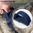 3 x Tactical Dog Collar for Medium & Large Dogs - Military Nylon Training Collar with Control Handle, Adjustable Reflective Collars with Metal Buckle for Training Walking Navyblue