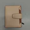 Airkit Small Wallet Women RFID Blocking Soft Leather Bifold Compact Card Holder Wallet for Women with Zipper Coin Pocket 4 ID Window (Colorblock - Apricot/Brown)