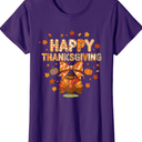 Happy Thanksgiving And Yes It's My Birthday Cute Turkey Kids T-Shirt, XL