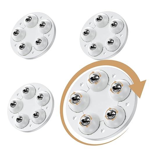 Self Adhesive Mini Caster Wheels, 360° Swivel Mute Universal Wheel Roller Casters, Appliance Sliders for Kitchen Appliances,Small Appliance Sliders countertop，Smoothly Move(White 4 Pack,2.4 Inch)