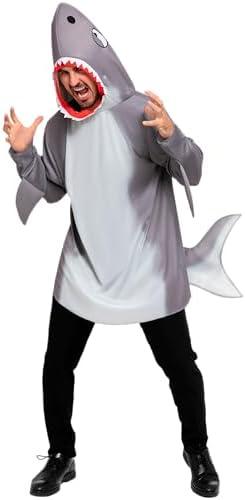 Spooktacular Creations Men Shark Costume for Adult Halloween Costume Party, Shark outfits, Animal Theme Cosplay Party Size L