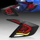 Sequential LED Tail Lights for Honda Civic 10th Gen Sedan 2016-2021 Starting Animated Tail Light Assembly,Parking Light, Brake Turn Signal Lamp, Reverse Lightnot for hatchbacks Rear lights 1 pair (2nd Gen Dragon Scale)