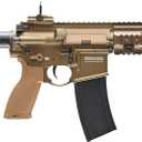 HK Heckler & Koch 416 A5 AEG Automatic 6mm BB Rifle Airsoft Gun, Tan. Feeding Mechanism is Damaged. Battery is Missing