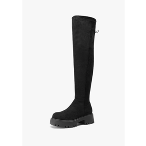 DREAM PAIRS Women's Platform Over The Knee Boots Lug Sole Round Toe Thigh High Long Chunky Block Heels Fall Boots, Size 9