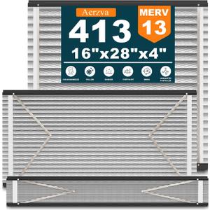 3 Pack 413 Replacement Filter Compatible with April-Aire 413 Whole House Models 1410, 1610, 2410, 2416, MERV 13 Furnace Filter Replacement, 16x25x4, 16x28x4