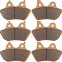 Zinger Brake Pads for Harley Davidson 2000-2007 Electra Glide Ultra Classic Touring FLHTCU-I Road Glide Road King Street Glide Fatboy Dyna Softail Night Train,2 Front&1 Rear Sintered Copper Brake Pad