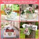 Zeyune 12 Bunches 12 in Mini Rose Artificial Flower Wedding Table Centerpieces Artificial Silk Roses Flower 120 Heads White and Pink Fake Bouquet for Bridal Shower Party Decoration