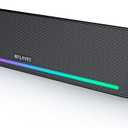 Computer Speakers, Hi-Fi Sound Quality Computer Sound Bar, Bluetooth 5.0 & 3.5mm Wired PC Speakers with 4 Dynamic Lighting Modes, USB Powered Speakers for PC, Desktop, Laptops, Phones, Monitors, Xbox