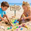 VGOFUN Diving Pool Toys for Kids Ages 3-12, 21 Pcs Mermaid Pool Toys with Golden Pirate Treasure Chest, Summer Underwater Game Toys Pool Dive Torped Rings Gems Swim Toy with Storage Bag for Girls Boys