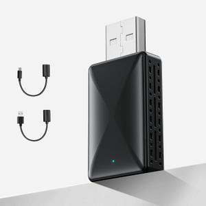 2 IN 1 Wireless Carplay Adapter, Plug & Play Magic link Carplay Stable Fast Connection, Convert Factory Wired to Wireless Carplay Dongle/Android Auto Adapter for Cars 2016+, iPhone iOS 9+