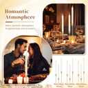 FillTouch 30 Pcs Gold Candlestick Holders with Flameless LED Candles Bulk Includes 15 Metal Candle Holders and 15 Battery Operated Taper Candles for Wedding Valentines Table Centerpieces Home Decor