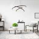 LightInTheBox Modern LED Chandelier 3 Ring Chandelier Dimmable Circular Dining Ceiling Pendant Light for Dinning Room Living Room 60+40+20cm (Black; Light Source: Stepless Dimming)