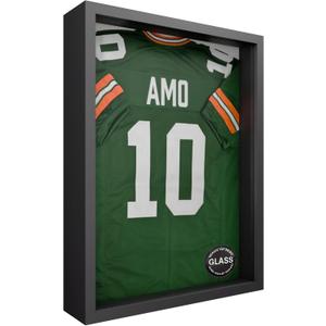 Frame Amo 18x24 Black Shadow Box Frame, Tempered Glass Front and Solid Wood Border, 2.5 inch Thick, Display Case for Items or Posters