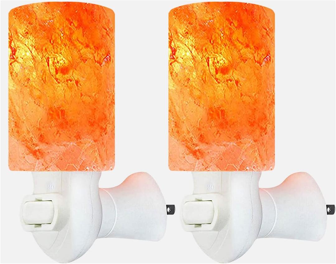 Spantik Himalayan Rock Salt Night Light Cylinder Shape 2Pack