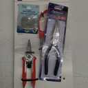 Corona Yard Essentials Stainless Steel scissors for shearing and pliers, missing one tool, One set of Danielson Curved Nose Pliers, and One Key and Castle Flex Tape measure, 5FT