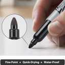 Permanent Markers Bulk, 32 Pack Black Permanent Marker Set, Fine Tip, Waterproof Markers, Premium Smear Proof Pens, Waterproof, Quick Drying, Office Supplies for School, Office, Home