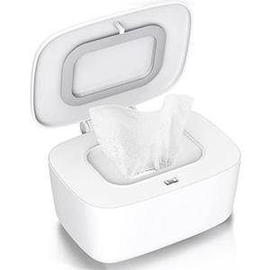 Zdolmy Wipes Dispenser, Wipe Holder for Baby, Refillable Wipe Container, Portable Press to Open, Non-Slip Color: Press style white