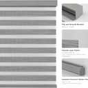 Joydeco Cordless Zebra Blinds for Windows (Pro), 16" W x 48" H, Gray
