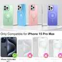 Magnetic Designed for iPhone 15 Pro Max Case [Military-Grade Drop Tested] [Compatible with Magnet] Slim Frosted Case for iPhone 15 Pro Max Case Phone Case (6.7"), Light Purple