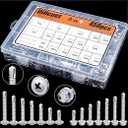 450PCS #8#10 Self Drilling Screws Self Tapping Screws for Metal, TEK Head Screws Assortment Kit Set, 410 Stainless Steel Sheet Metal Screws 2 Type Head(Hex/Round), Length 1/2" to 2"