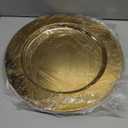 6 Pack 13'' Gold Dinner Charger Plates Set, Reusable Stainless Steel Round Plate Chargers Bulk for Easter Elegantes Party Wedding