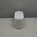 ELPHECO Mini Trash Can with Lid Small Desktop Trash Can with Lid, 5 Liter Automatic Garbage Bin, 1.3 Gallon Motion Sensor Countertop Waste Basket for Bedroom, Office, Bathroom, White with Grey Trim