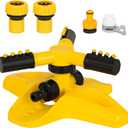 Sprinkler for Yard,360 Degree Rotary Sprinkler Upgrade Garden Grass Watering Sprinkler, Rotating Garden Sprinkler for Large Area Coverage, Lawn and Yard Sprinklers (Yellow)