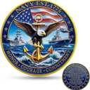 United-States-Navy Challenge Coin Est. 1775, Eagle, Anchor, Ships, Aircraft, Honor Courage Commitment - Sailor's Creed - Military Collectible Coin for Veterans and Service Members