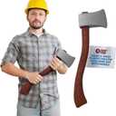 Nicky Bigs Novelties Fake Axe Prop 24 Inches Long Lumberjack Halloween Costume Accessories Plastic Weapons Felling Ax Adults