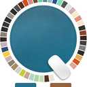 PU Leather Mouse Pad With Stitched Edge Micro-Fiber Base - Non-Slip Waterproof for Computers, Laptop - Round 9 x 9 Inch (Sapphire Blue)
