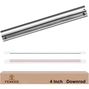 4 Inch Ceiling Fan Downrod, 1" Diameter Nickle Ceiling Fan Extension Rod (No Threads) with 5 x 18-AWG Wires,Universal Down Rods for Ceiling Fans,Easy Installation